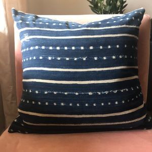 Hand-dyed shibori pillow